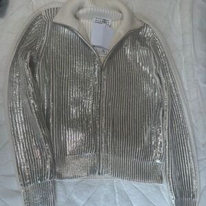 Maison Martin Margiela Silver Shimmer Cardigan